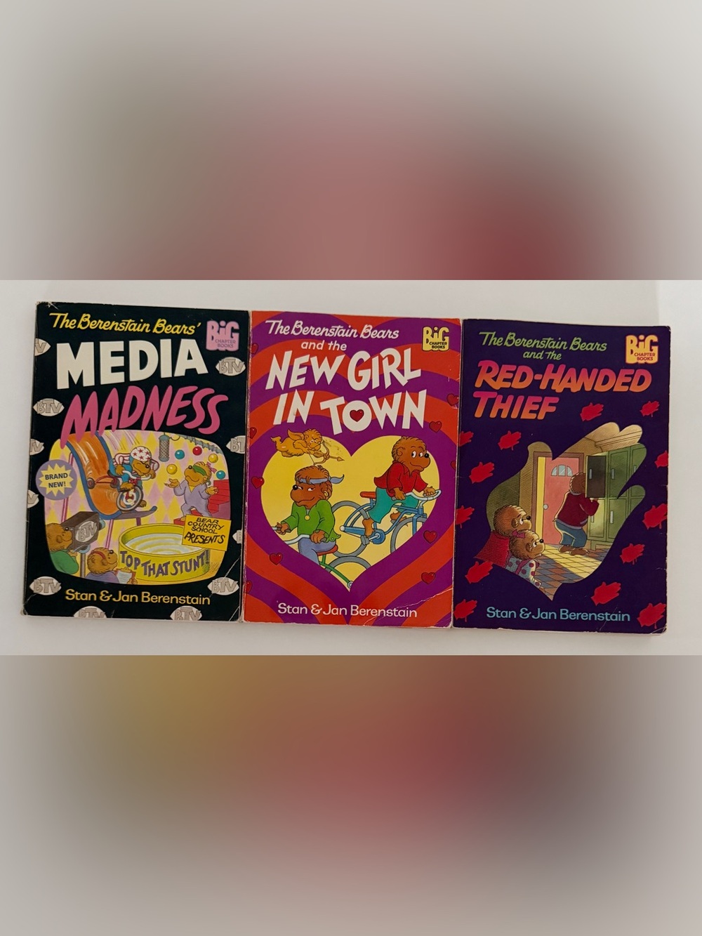 Vintage The Berenstain Bears Big Chapter Books 3-Book Lot -Stan & Jan Berenstain